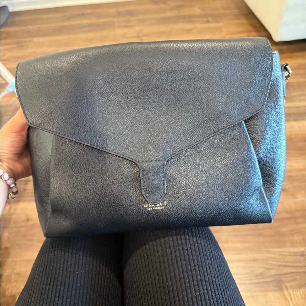 Mina Baie Leather Shoulder Diaper Bag
